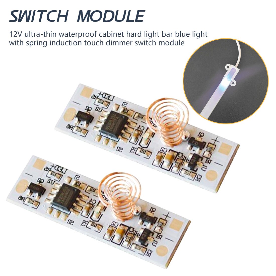 Dc 3-24 V 36W 3A Capacitive Touch Sensor Switch Coil Voorjaar Schakelaar Led Dimmer Schakelaar Voor smart Home Led Light Strip