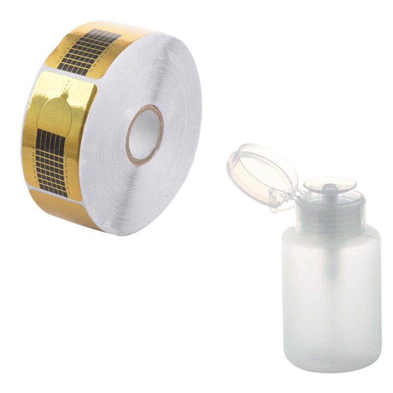 Distributeur de pompe en plastique pour vernis de maquillage, 150Ml, pour Nail Art, avec 500 pièces, outil d&#39;extension de pointe pour Gel UV acrylique