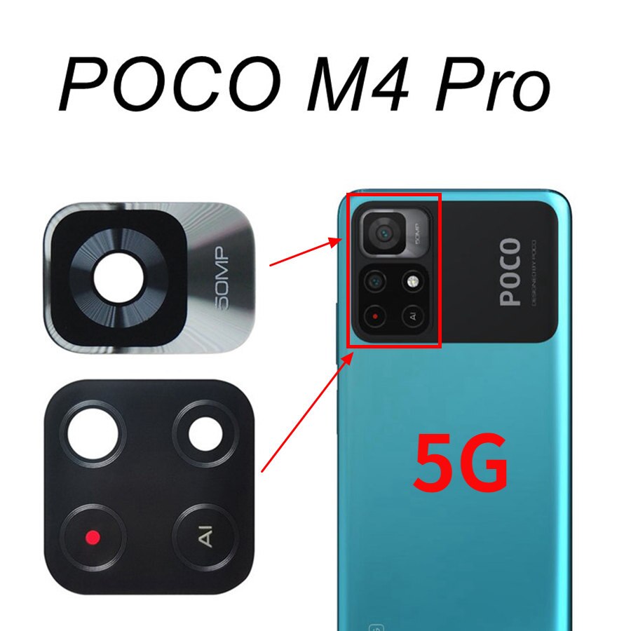 Original Rear Back Main Camera Glass Lens For POCO F1 F2 Pro F3 F4 GT X3 NFC M3 M4 X4 Pro 5G Replacement With Adhesive Tape: Poco M4 Pro 5G
