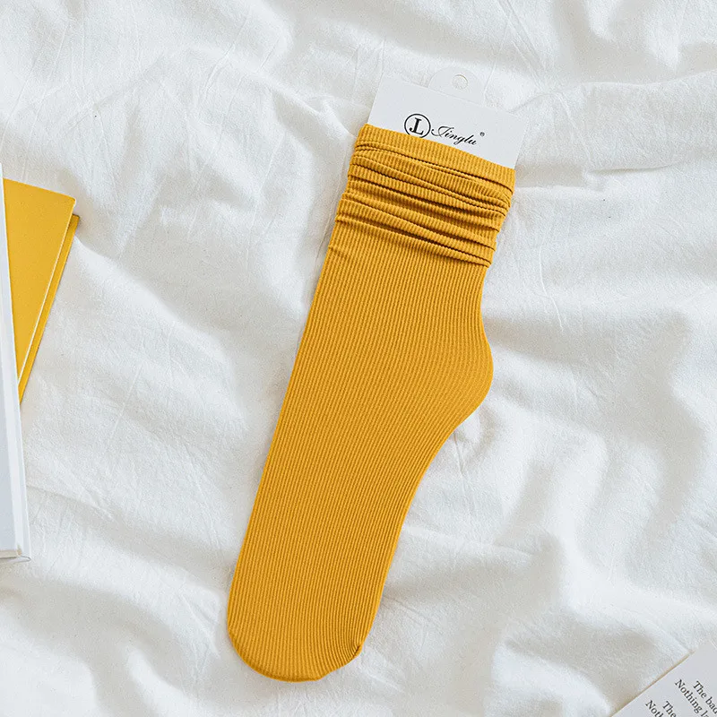 Women Ruffled Edge Bing Bing Socks Summer Ultra-thin Absorb Sweat Prevent Odor Soft Ice Velvet Harajuku Stretch Elasticity Socks: XXS / Verde exército