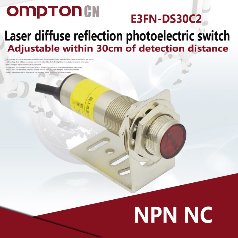 E3FN-DS30C2 NPN NCInfrared diffuse reflection photoelectric switch Detection distanc 0-30cm (adjustable detection range 10-40cm)