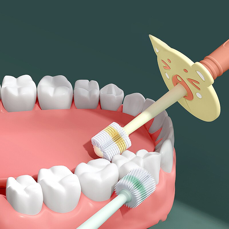 Kinderen Tandenborstel Baby 360 Graden Reinigen Nano Zachte Haar 1-6 Jaar En Een Half Baby Bladverliezende tand Fijn Haar Tandenborstel