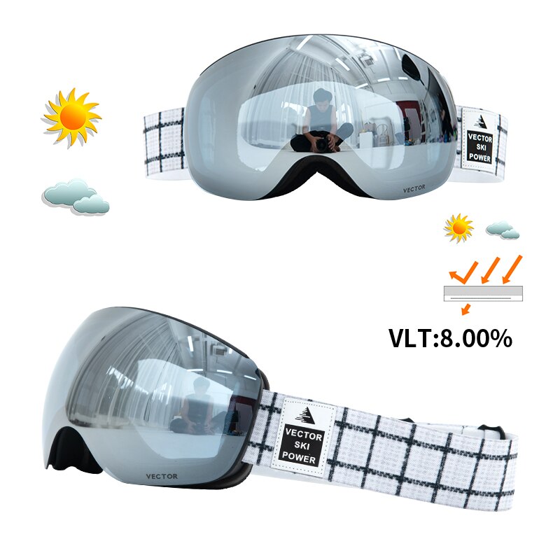 Otg karakteristisk tryk strop skibriller snebriller mænd skibrille anti-dug snowboard skiløb kvinder solbriller udendørs sport