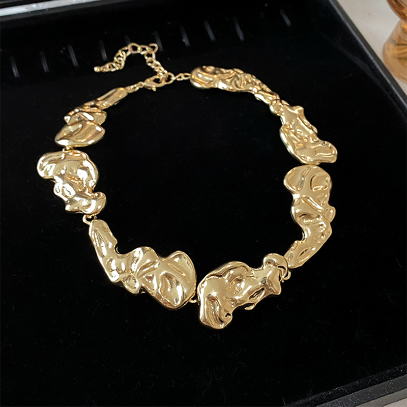 Collier Punk en métal irrégulier pour femmes, collier géométrique exagéré, Simple, couleur or, argent, bijoux de fête