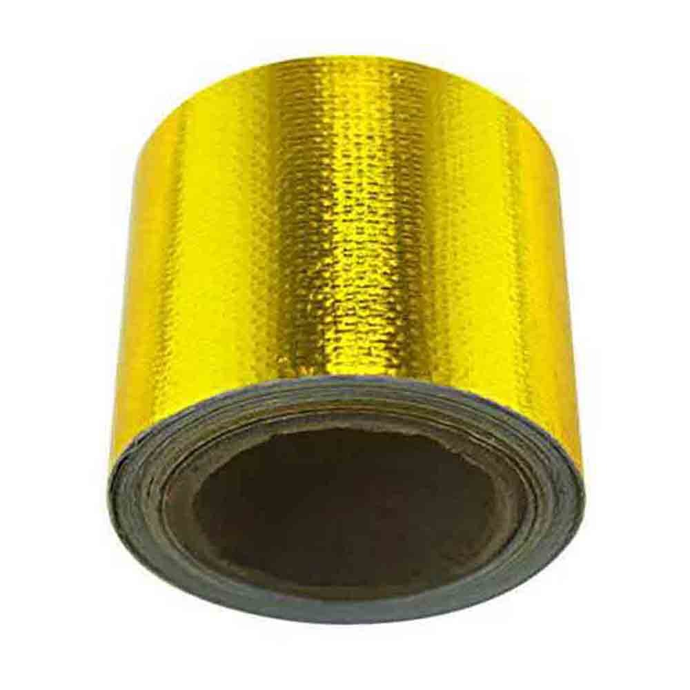 15FT Gold Intake Warmte Reflecterende Tape Wrap Hoge Temperatuur Auto Vervangende Onderdelen Automotive Goederen Auto Accessoires