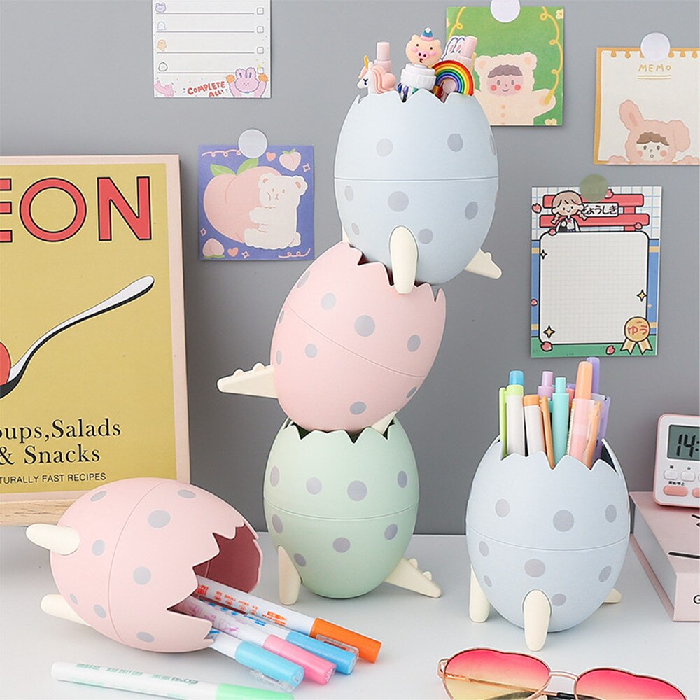 Porte-stylo oeuf Dragon, boîte de rangement de bureau, bricolage, fournitures scolaires pour étudiants, support de stylos, organisateur de bureau, décoration de maison