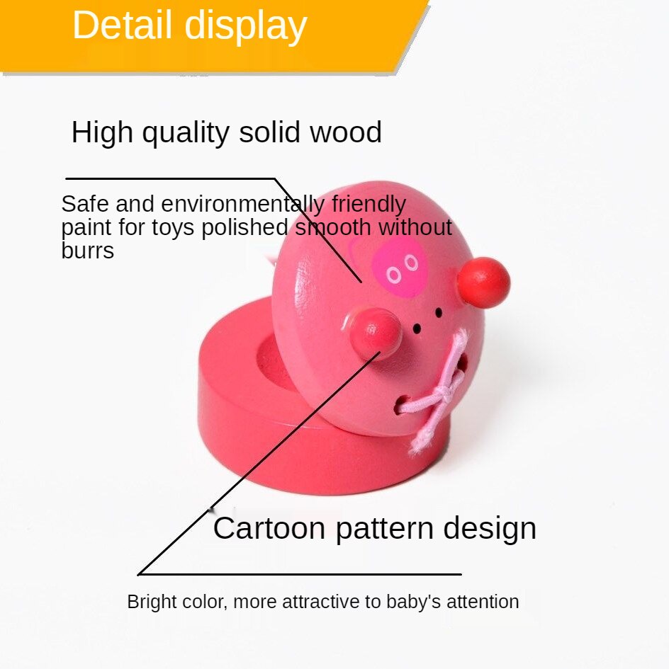 Kindergarten Orff Musical Instruments Children's Percussion Instruments Wooden Cartoon Castanets Animal Round Dance Board