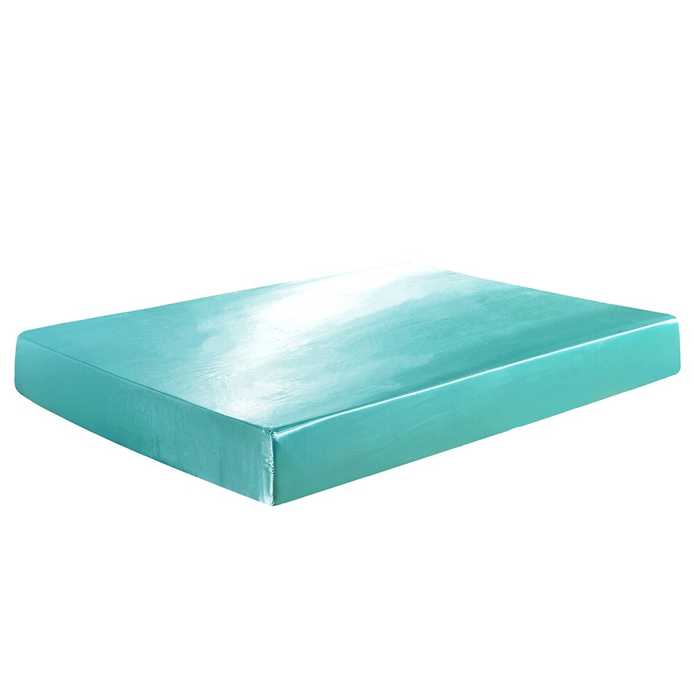 Bärbara sängöverkast i satin siden elastiska lakan solid enkel tvilling full queen king sängöverdrag 1 st: 7