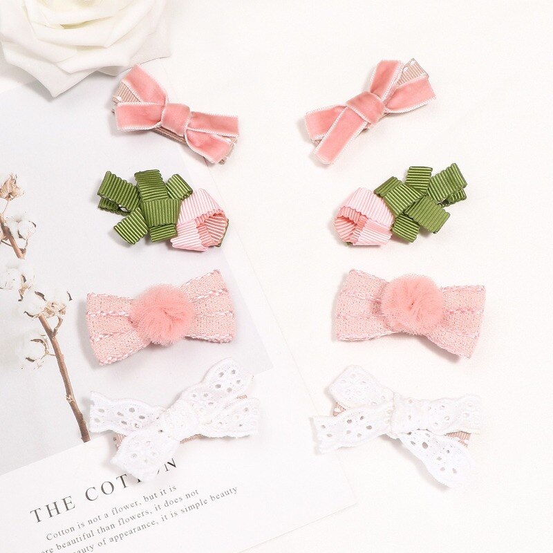 1 paio carino fiocchi cuore bambini Barrette bambino fermagli per capelli bambini neonate clip di capelli Mini anatra accessori copricapo fatti a mano