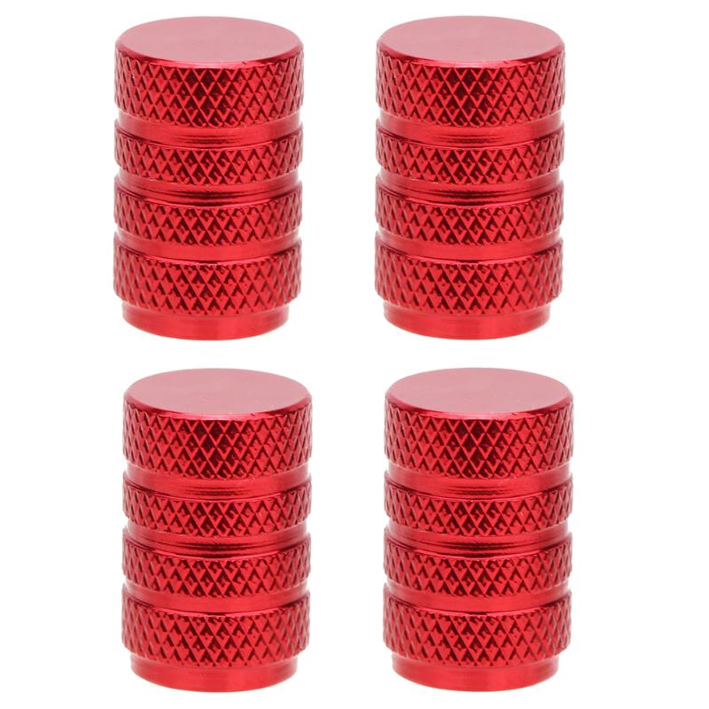 Tapones de neumáticos universales para ruedas de coche, de aleación de aluminio, 4 Uds., tapas de válvula de Metal para automóviles, tapas para vástago de válvula de neumático automático, cubiertas antipolvo, accesorios para automóviles: Rojo