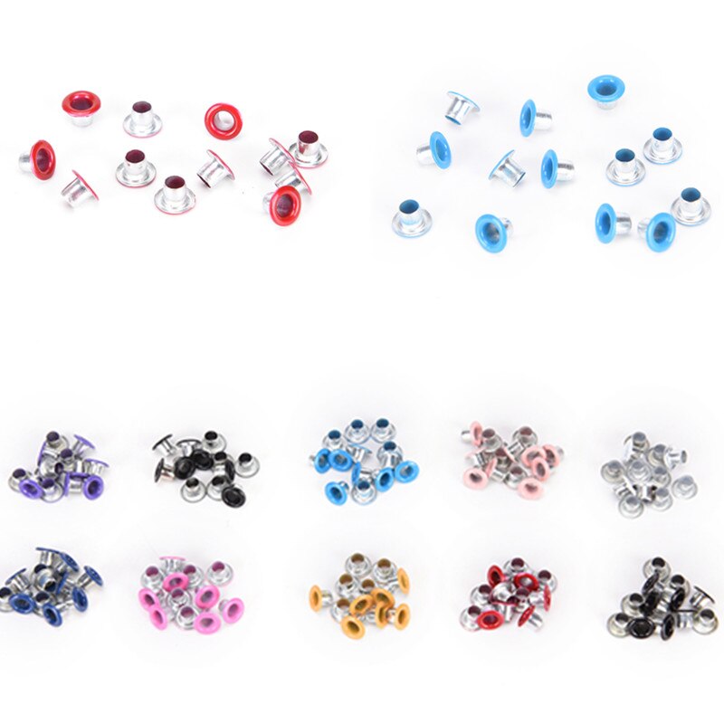 100 pièces Trou 3mmMetal Oeillets pour Maroquinerie bricolage Scrapbooking Chaussures Ceinture Casquette Sac Étiquettes Vêtements rivets Accessoires