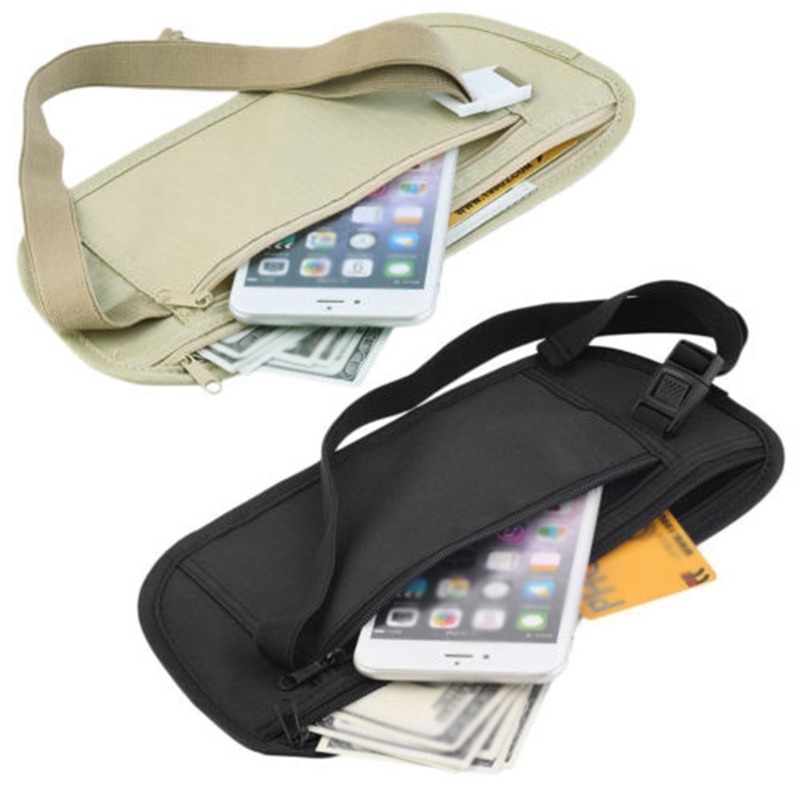 Outdoor Sporttas Onzichtbare Rits Taille Pocket Verborgen Pocket Reizen Opbergtas Taille Strakke Veiligheid Portemonnee Riem Tas