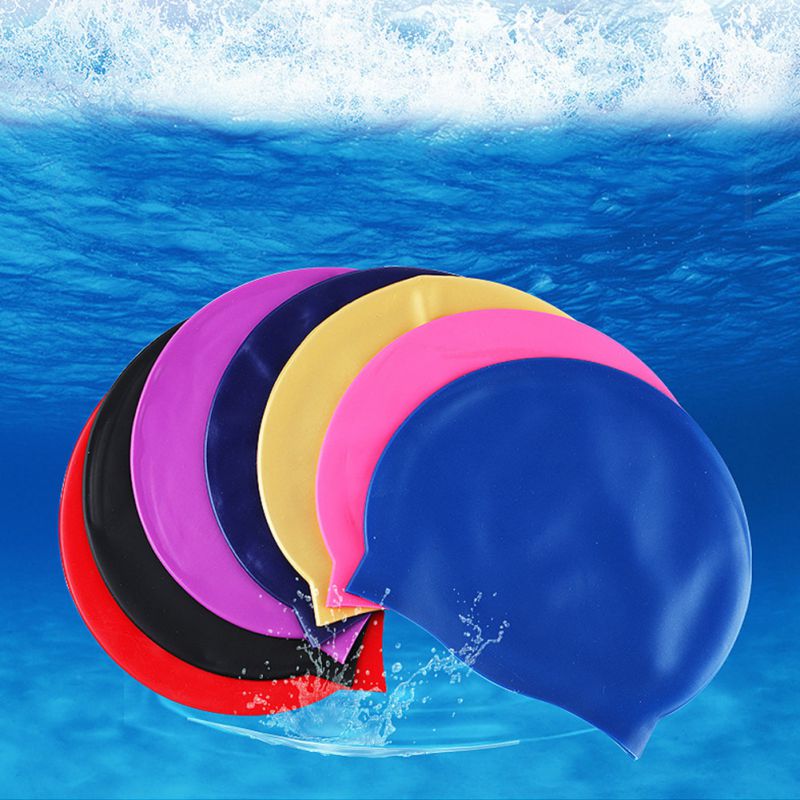 Best! Men's Women's Waterproof Silicone Swimming Caps Sports Swimming Pool Protection Ears Adult Children Long Hair Cap Children