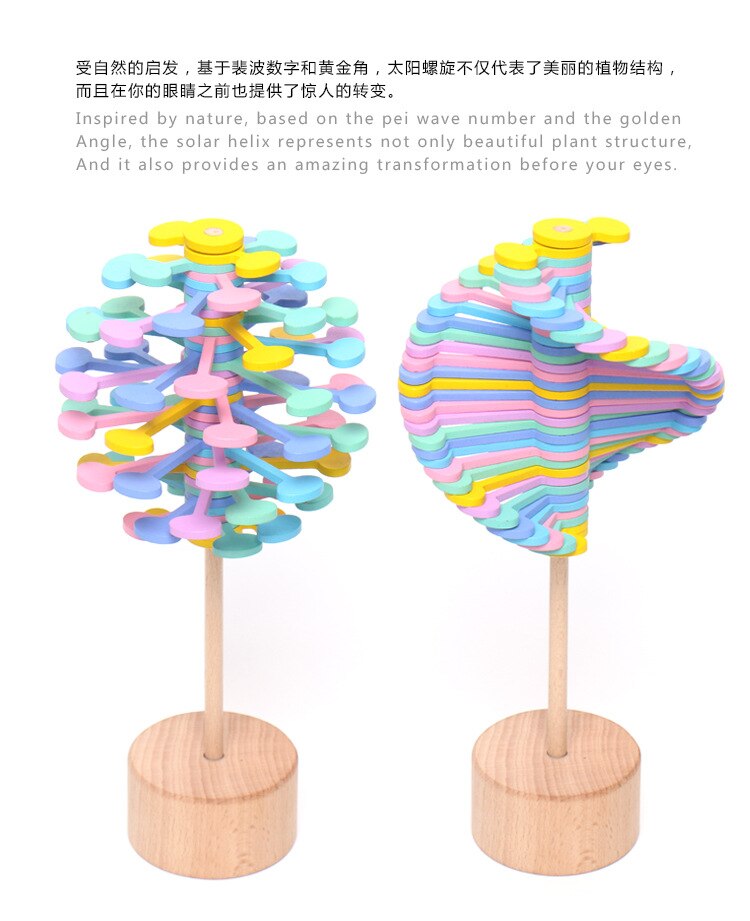 Creativity Helicone Rotating Lollipop Wooden Educational Toys For Children Adult Home Office Stress Relief Decoration Toy: Style 2