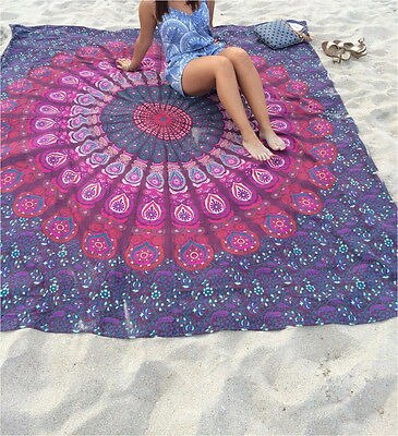 Tapiz de Chifón con Mandala de la India para colgar en la pared, portátil, 210x150cm, toalla de playa, Manta, 3 colores