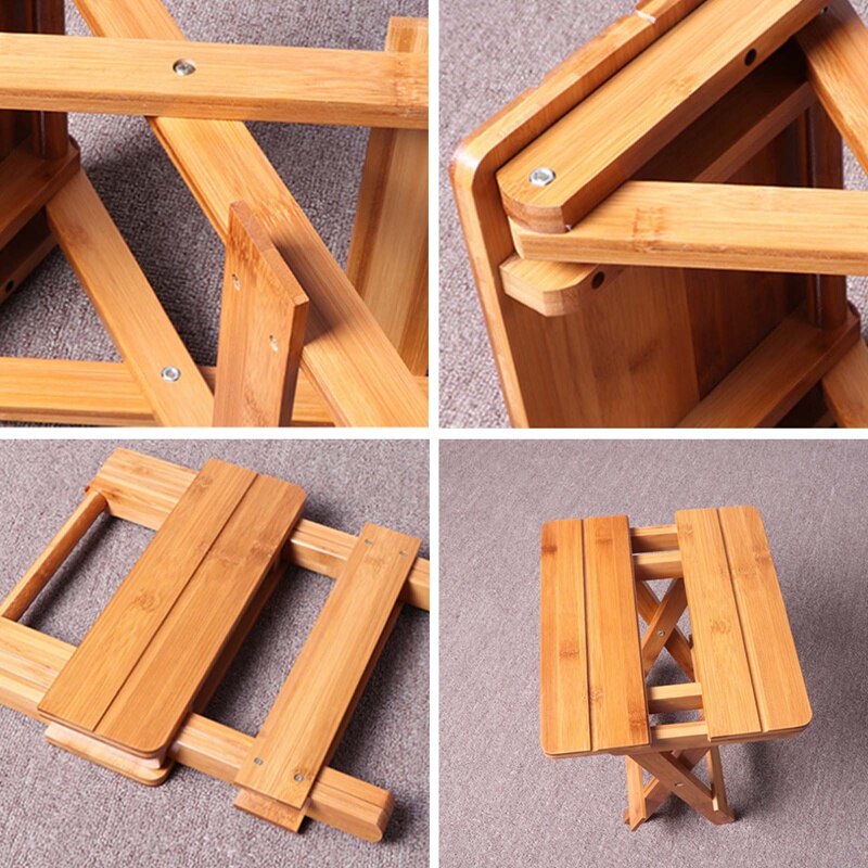 Solid Wood Fold Stool Portable Household Solid Trojan Mazar Outdoor Fishing Chair Small Bench Stool Square Stool