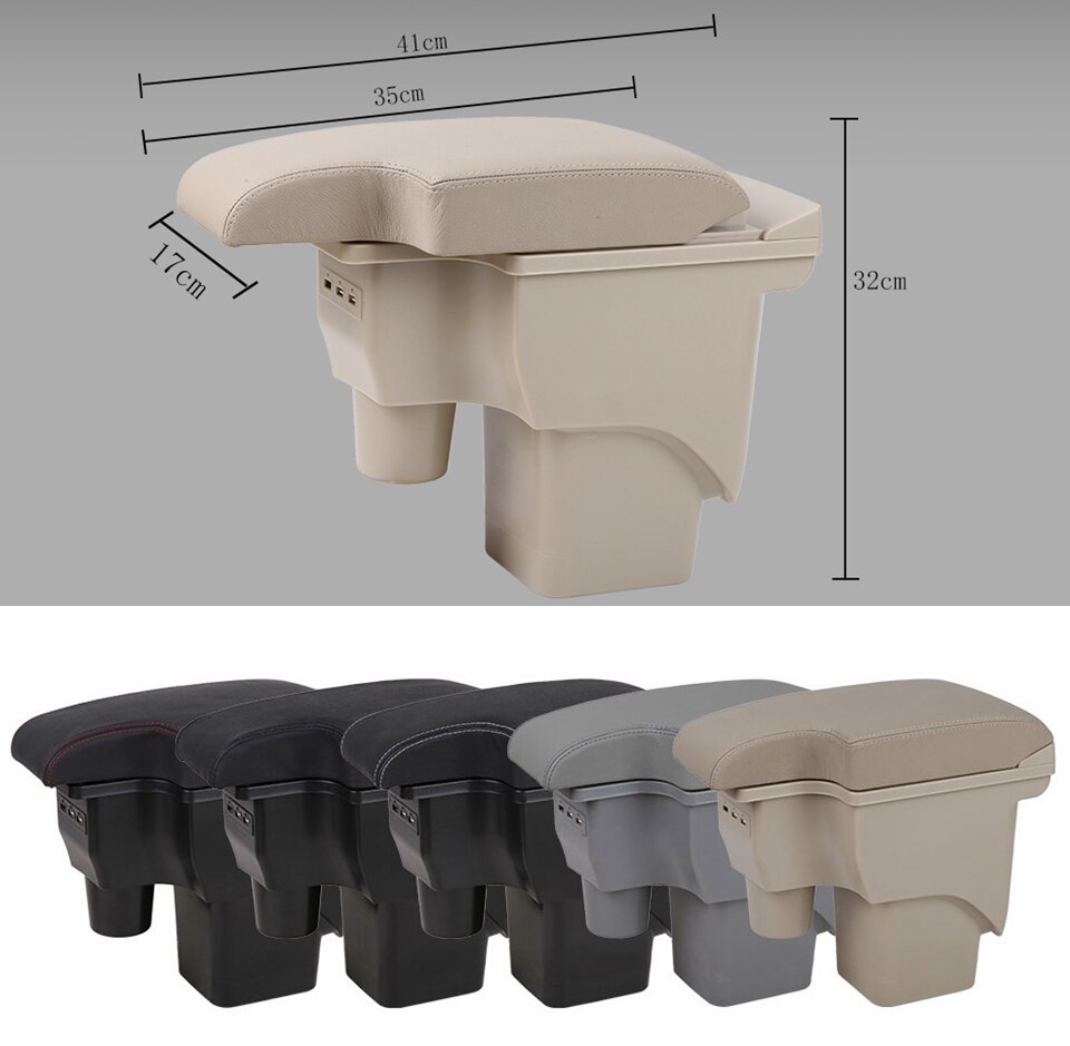Reposabrazos para Ford Focus Mk2, compartimento central de almacenamiento, accesorios de decoración de estilo de coche, doble capa, gran espacio