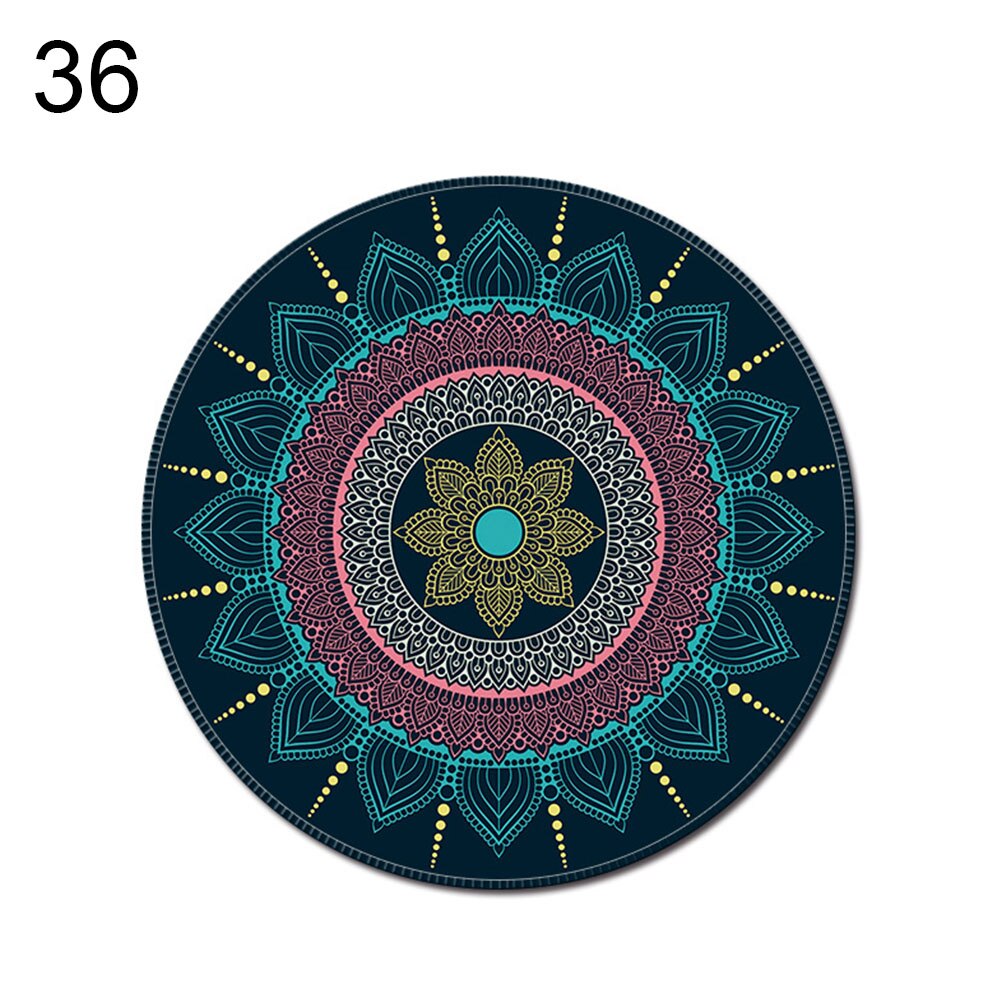 1PCS Vintage Bohemian Round Computer 3D Game Carpet Mouse Pad Mat Anti Slip Mousepad: 36