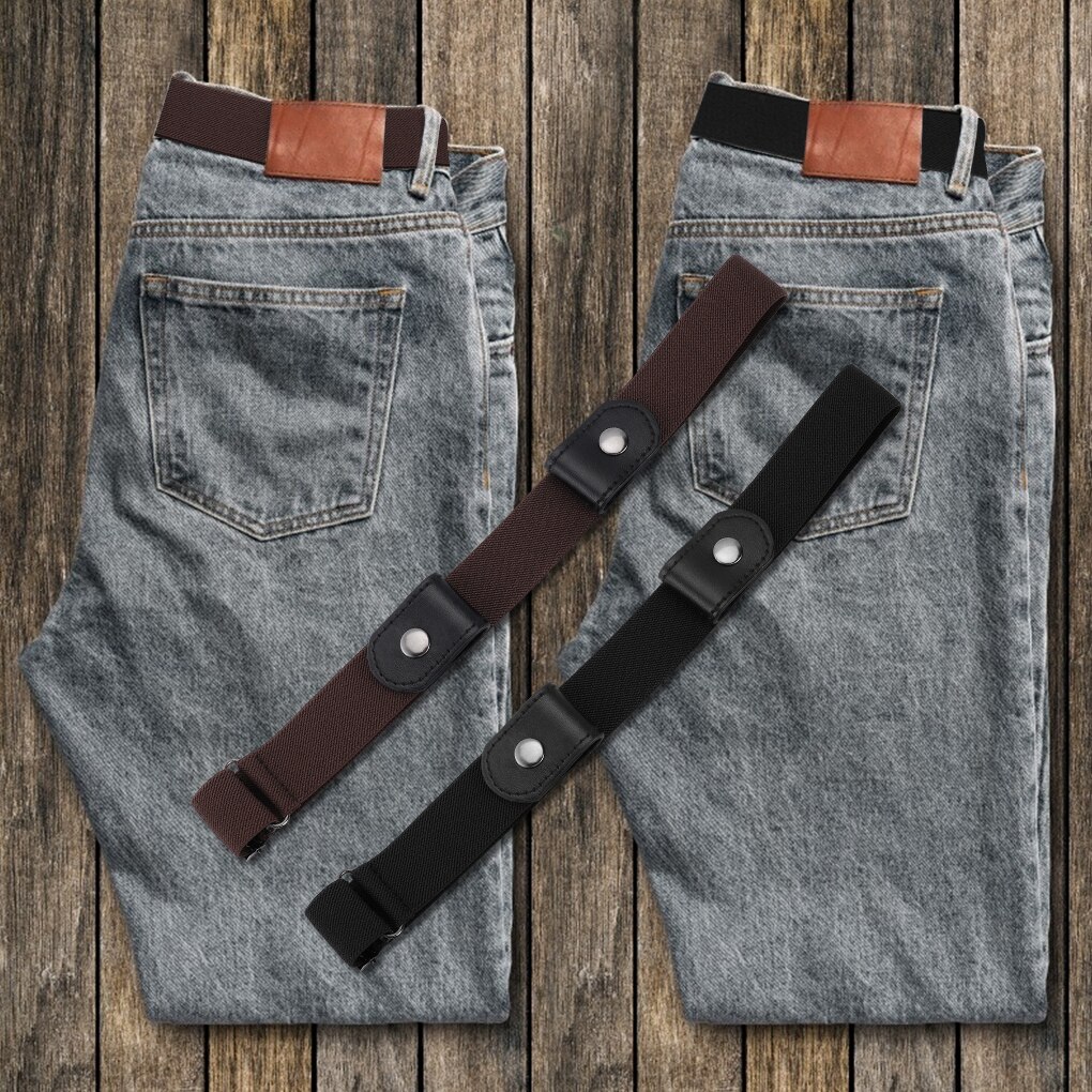 Buckle-Free Belt for Jean Pants,Dresses No Buckle Stretch Elastic Waist Belt for Women/Men,No Bulge,No Hassle Waist Belt