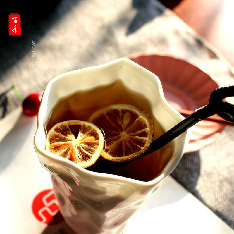 Kunst krøllet kaffekrus bpa blyfri benporcelæn hvid origami canecas tazas para cafe limonade kaffe kop xicara