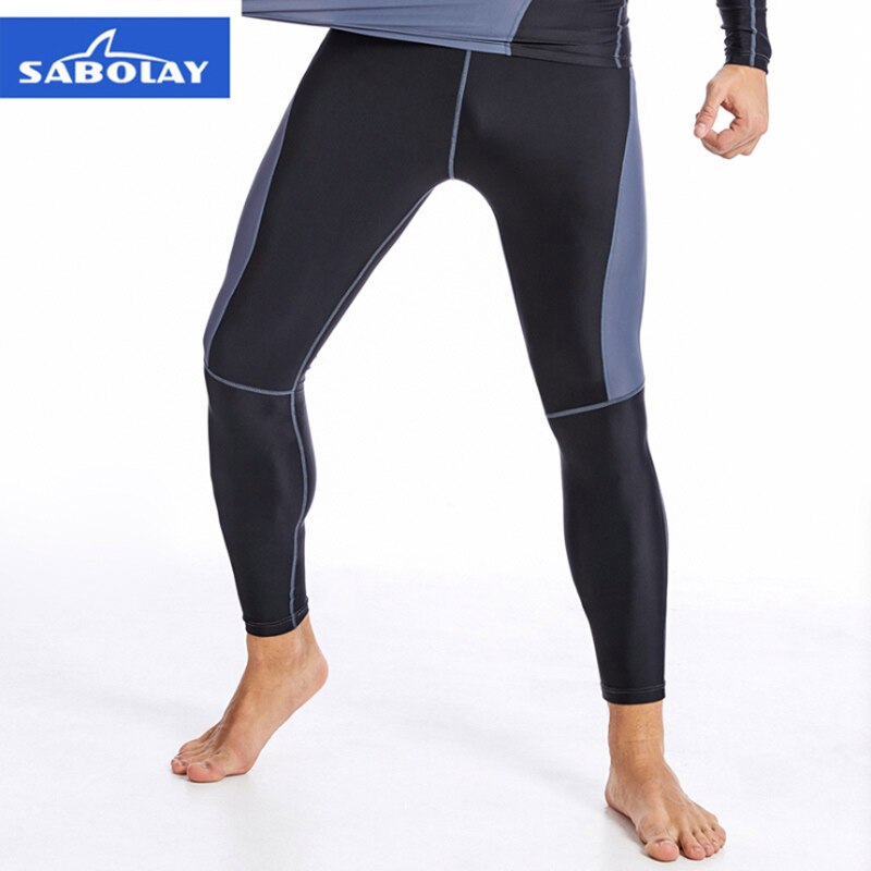 Sabolay men banho de manga comprida mergulho protetor solar de secagem rápida proteção uv praia surf shorts fatos de banho rash guards n326: pants / 5 XG