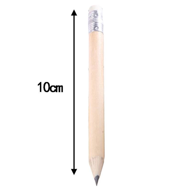 10pcs/set Pencil Log With Rubber Hb Mini Size Simple Wood Pencil Suitable For Children's School Stationery Supplies