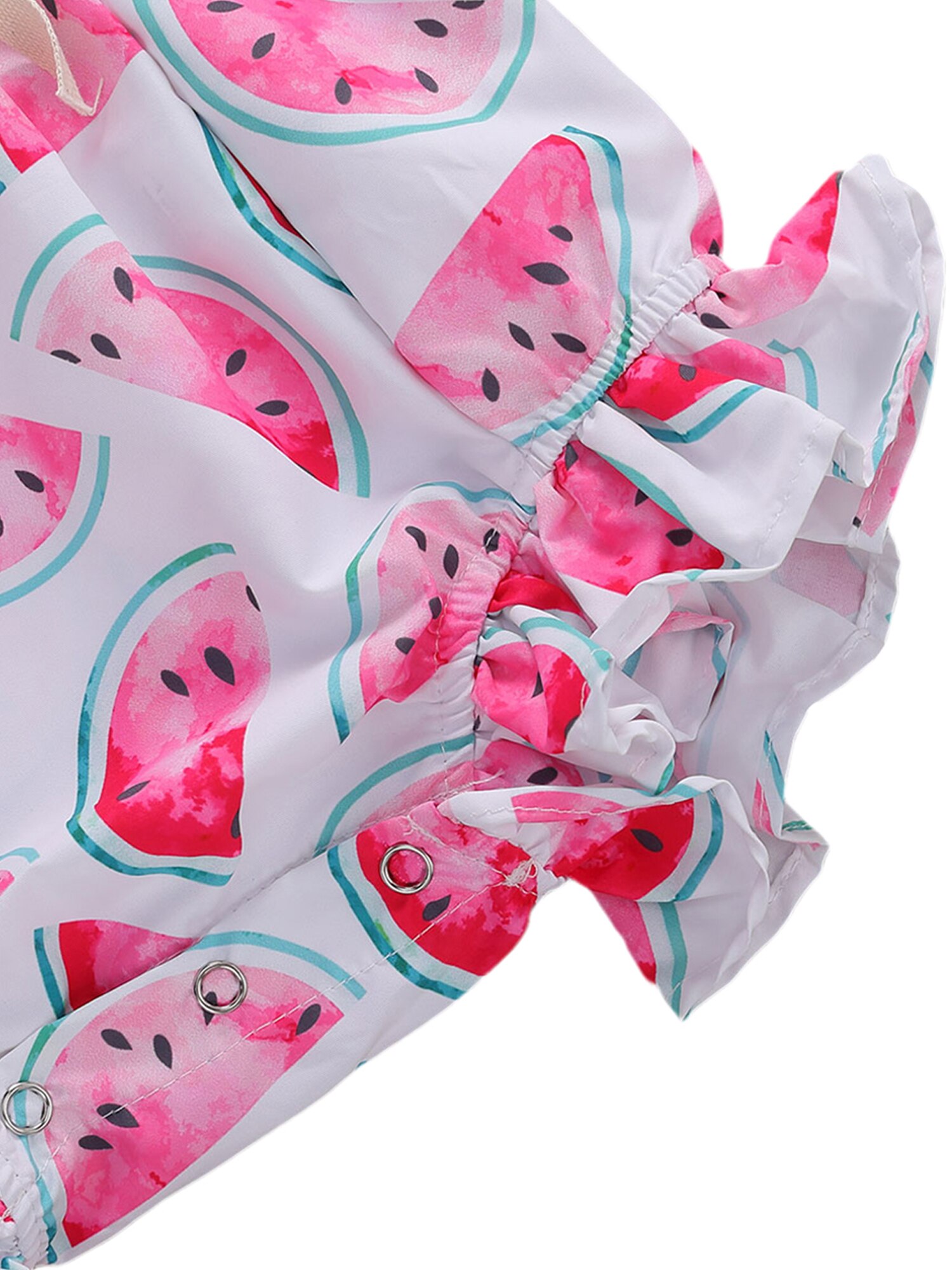0-24M Neugeborene Baby Mädchen Jungen Strampler Wassermelone Druck Rüschen Hülse Overalls Outfits