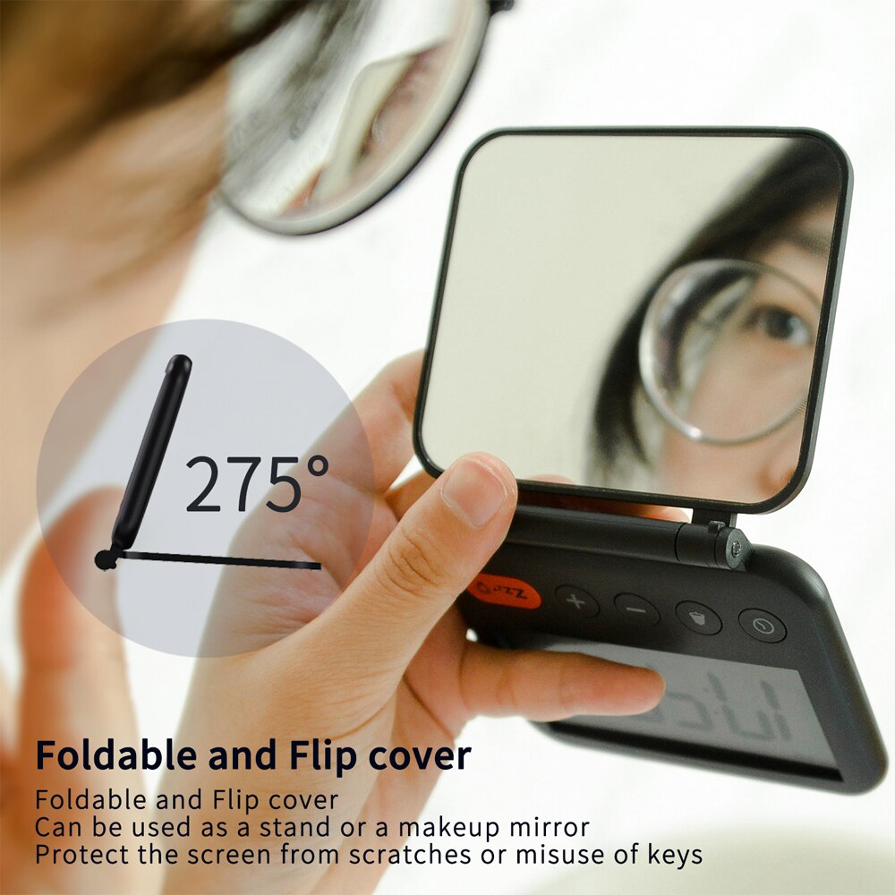 Folde rejse led digitalt vækkeur elektronisk desktop ure temperatur rejse elektronisk mini ur snooze funktion