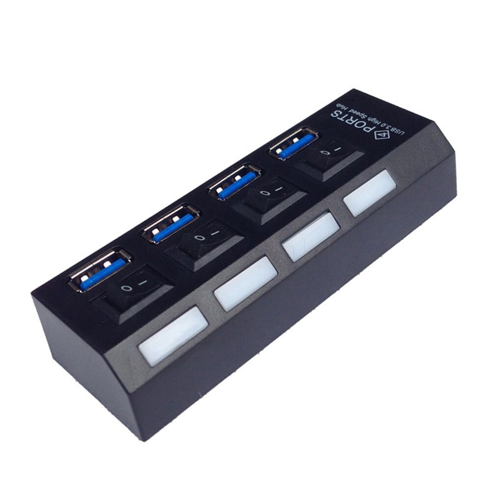 Mini 4 Poorts Usb 3.0 Hub 5Gbps High Speed Hub Usb Draagbare Usb Hub Met Aan/Uit Schakelaar usb Splitter Adapter Kabel Voor Pc Laptop