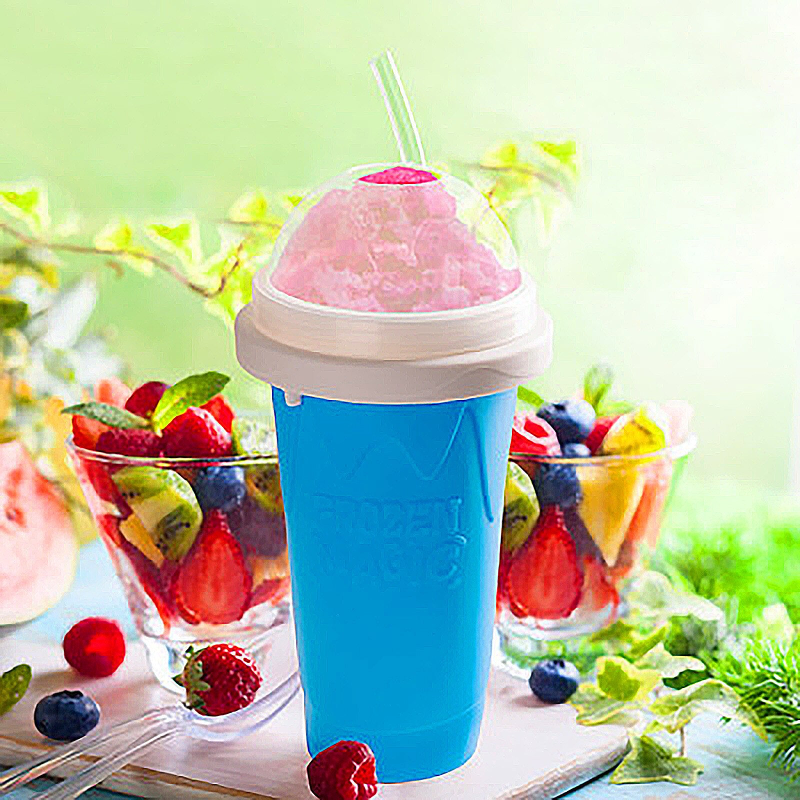 Summer DIY Smoothie Cup Pinch Into Ice Cup Silicone Double Layer Homemade Ice Cream Milkshake Juice Cup Summer Cold Keeping Cups