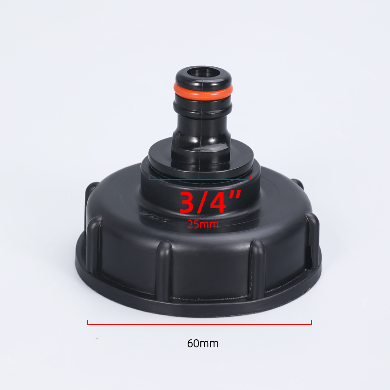 S60x6 Grobgewinde IBC Wassertankadapter 1/2" 3/4" 1" Gartenschlauch Rohrverschraubungen Abflussanschluss: Blau