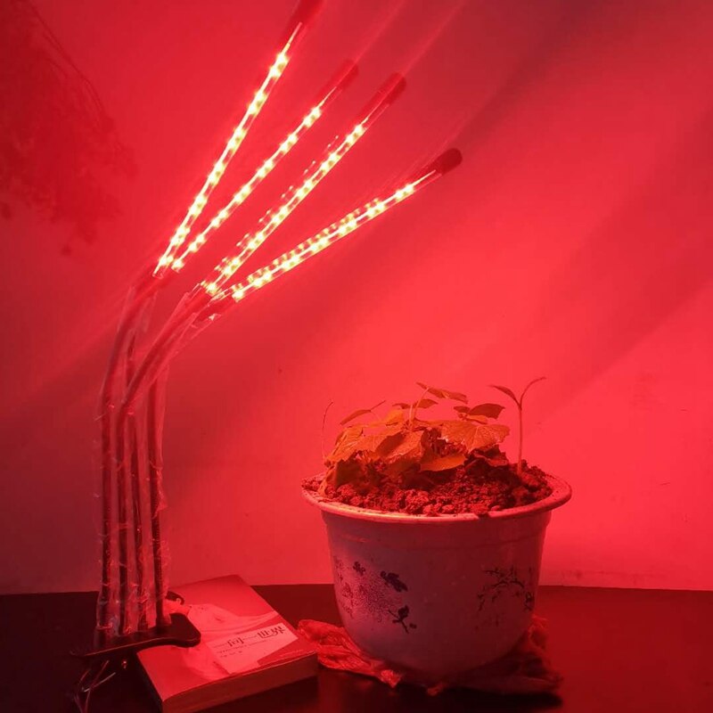 Led-plantenlamp 30 meter afstandsbediening vierkoppige plantengroeilamp usb binnenbloem vetplant clip groeilamp