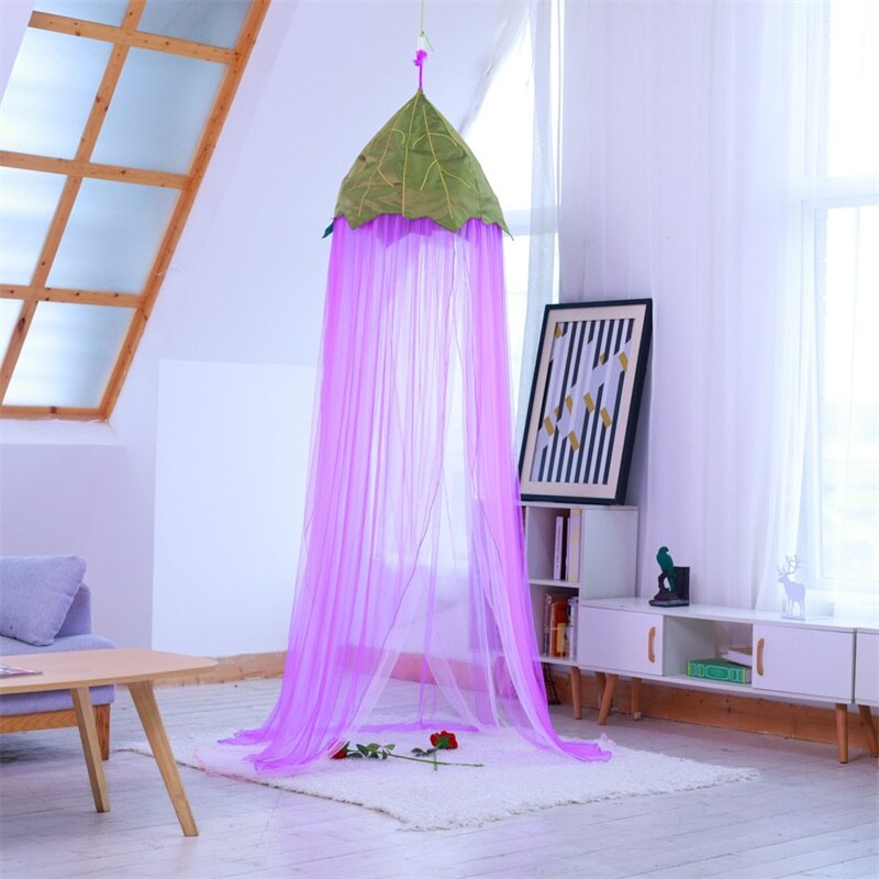 Baby Zomer Stijl Aubergine Tent Wieg Netting Zuigeling Ronde Bed Draagbare Wieg Vouwen Canopy Netting Kids 'Kamers Decoratie