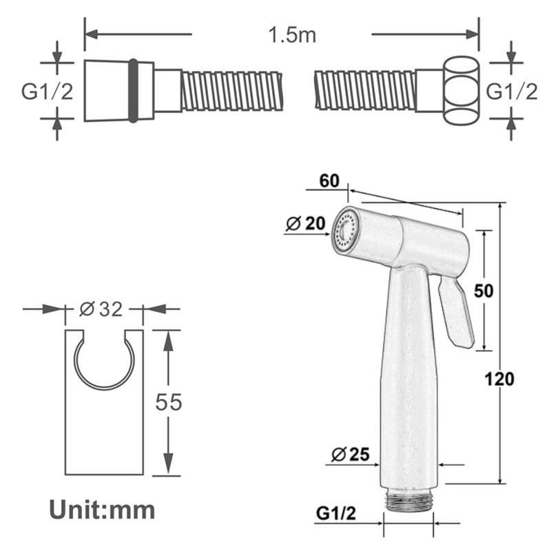 Bidet Sproeier Voor Wc Zwarte Wc Handheld Bidet Sproeier Zelfreinigende Handheld Bidet Sproeier Kit Met Sproeier Slang