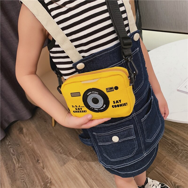 2020 moda design da câmera bolsa de ombro bonito na moda crossbody bolsa chique selvagem casual viagem bolsa para meninos meninas: YELLOW