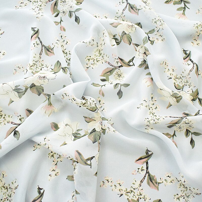 148*100cm European style floral print chiffon fabric for wedding dress, baby cloth, cushion sofa material sewing patchwork