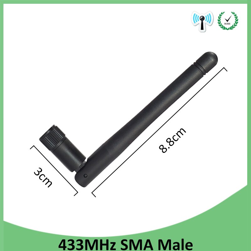 433Mhz Antenna 3dbi lora GSM 433 IOT SMA Male Connector Aerial antena 433m RP-SMA SMA female to Ufl./IPX Extension Pigtail Cable