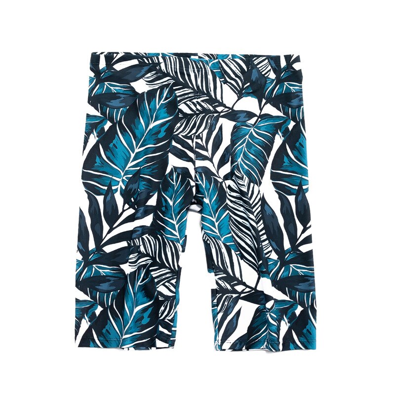 Mannen Leaf Print Strand Broek Hawaiian Zwemmen Board Shorts Zwembroek Hoge Stretch Tropical Marine Stijl Zomer Kleding