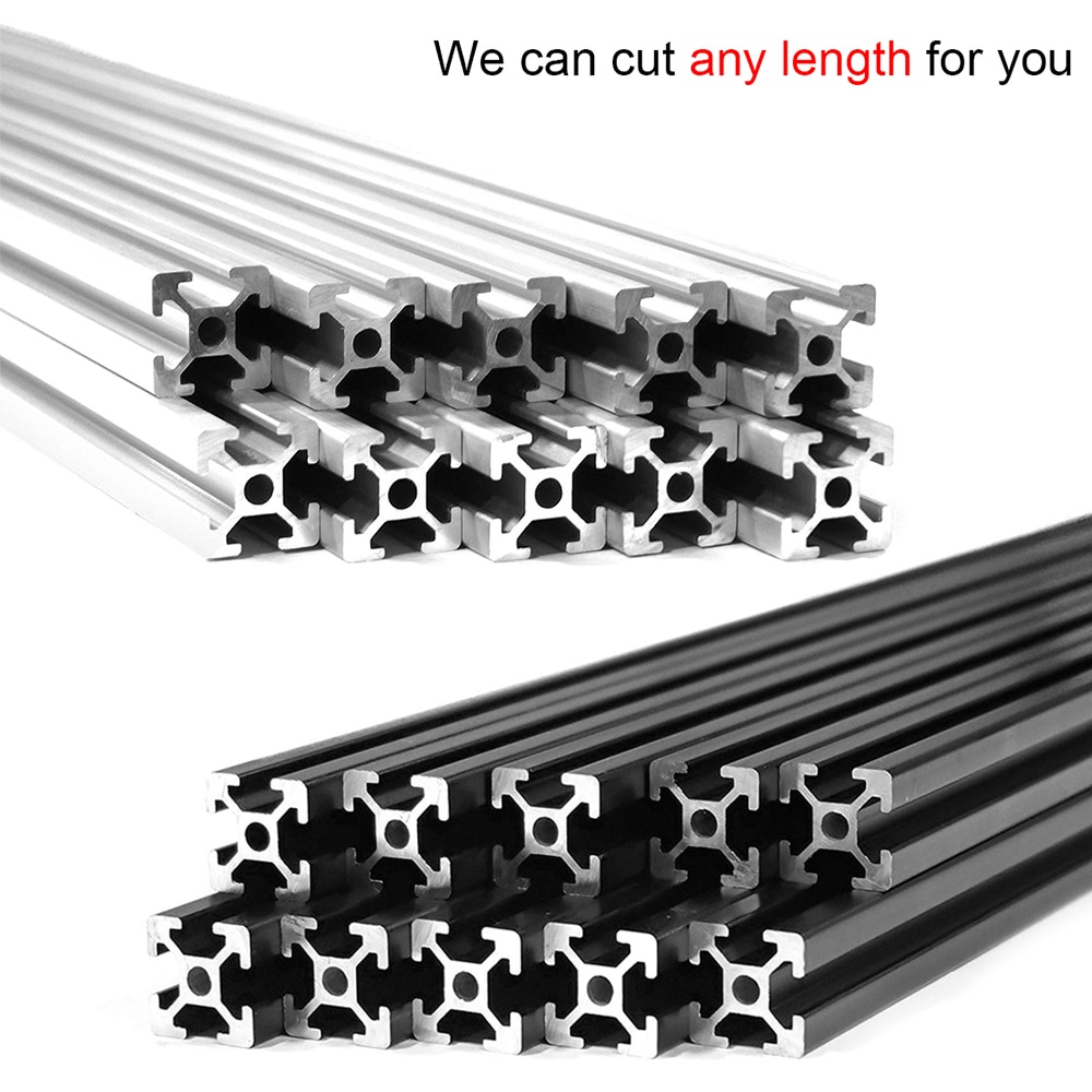 2 stück 20x20 T Slot 6mm CNC Europäischen Standard Schiene Aluminium Extrusion Profil für DIY 3D Drucker freies cut
