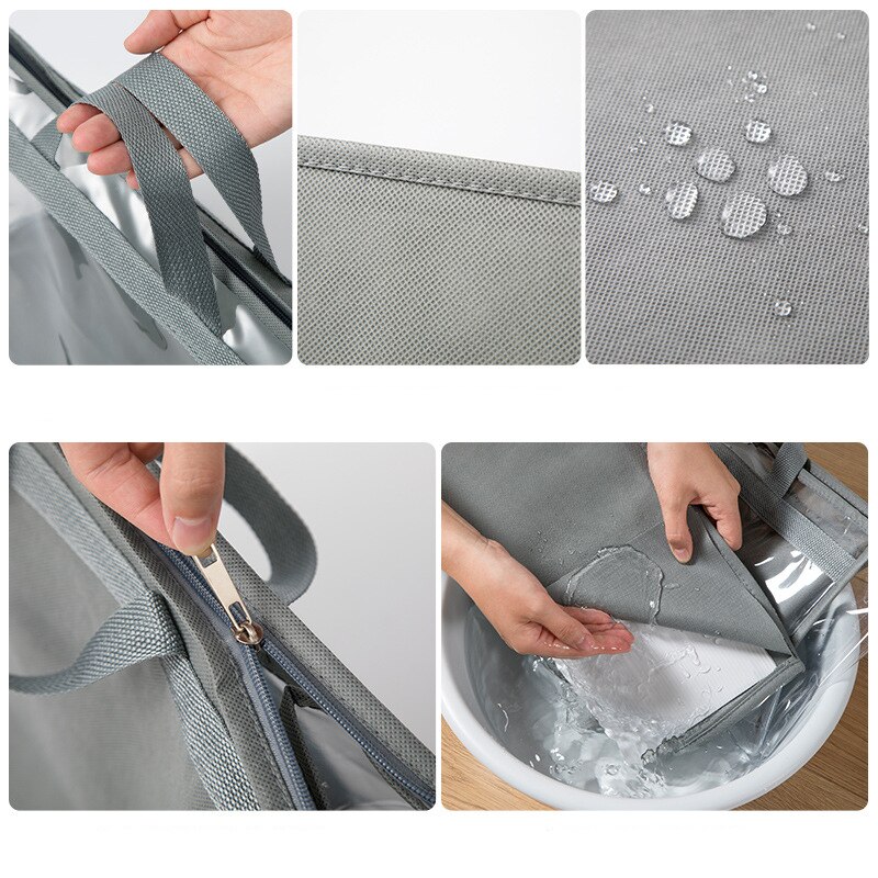 Bolso grande de PVC para mujer, bolsa grande para colgar en el armario, organizador de almacenamiento de protección impermeable, transparente