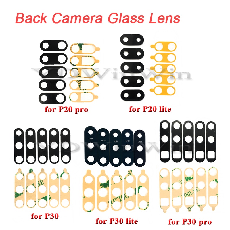 50pcs Rear Back Camera Glass Lens Replacement Part For Huawei Ascend P30 P20 Lite Pro Adhesive Sticker Protector Cover