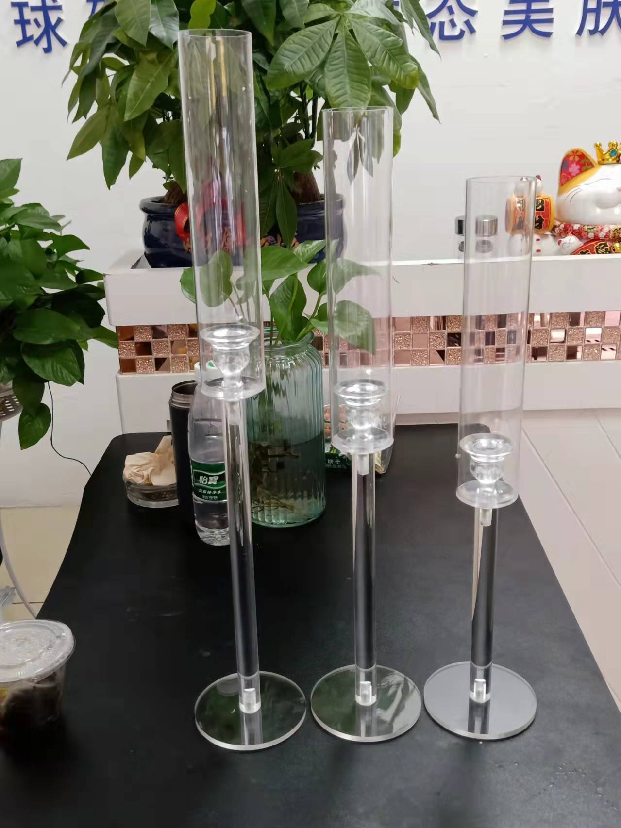 Acrylic Candlestick Centerpieces, Road Lead Candelabra, Centerpieces for Wedding, Christmas Decor, 3 Pcs