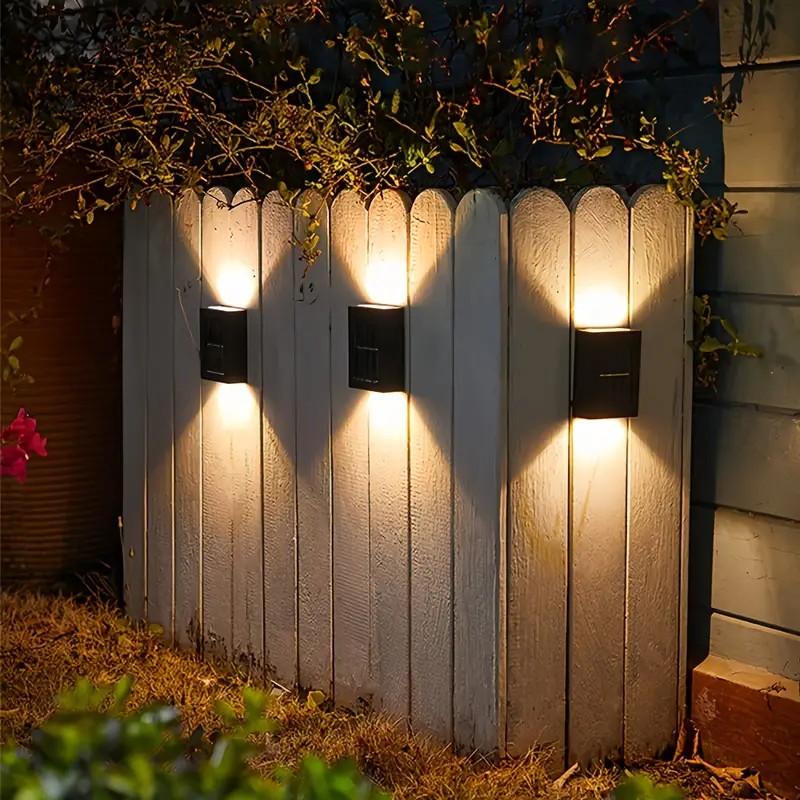2 LED Solar Light Outdoor Waterproof Solar Wall Lamp Up and Down Lighting Garden Stairs Fence Decoration Sunlight Powered Lamp