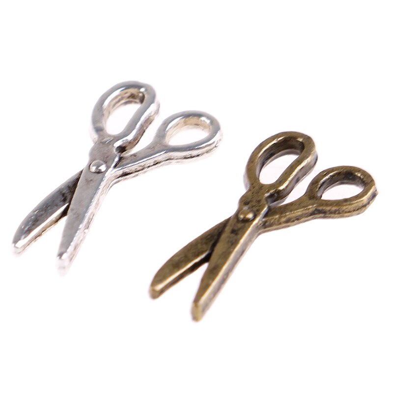 Miniatures Dolls House Furniture 1:12 Dollhouse Accessorie Metal Mini Silver Metal Scissors 1pc Simulation Scissors