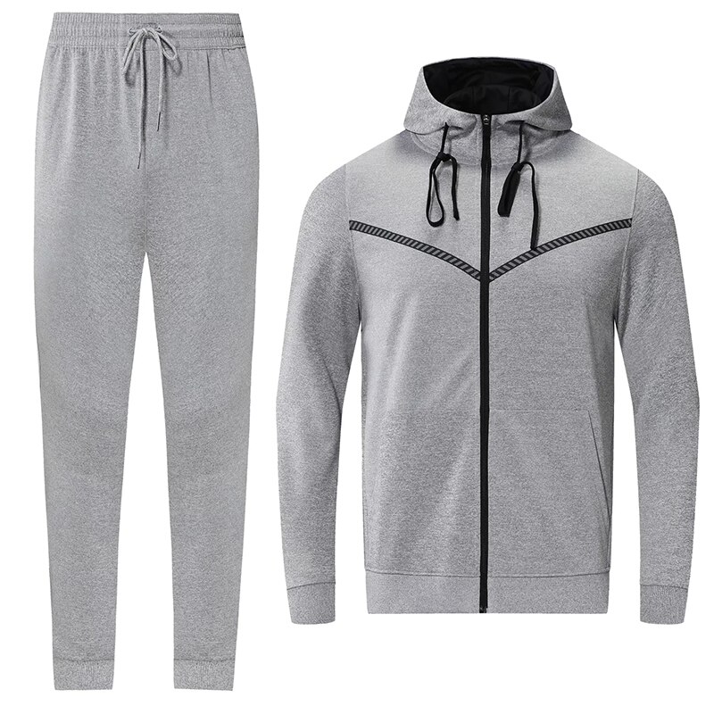 2 Pcs Mannen Trainingspak Hooded Pak Mannen Sportkleding Quick Dry Running Sets Kleding Sport Joggers Training Gym Fitness Sport dragen