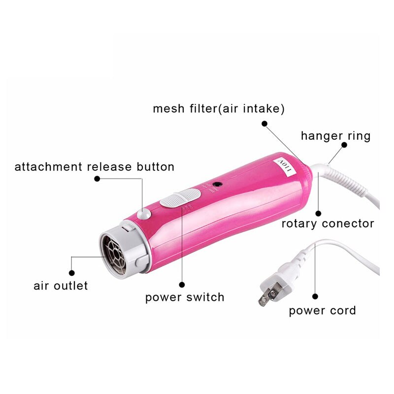 Kam hårborste 10 in 1 elektriska hårrullare multifunktionell torktumlare med roterande styler papiljotter rosa us-plugg