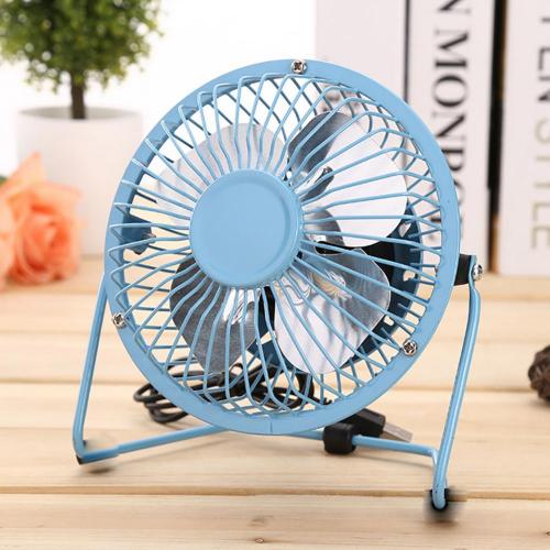 50% Korting 4 Inch Draagbare Usb Opgeladen Metalen Mute Tafel Koelventilator Home Office Luchtkoeler: Blauw