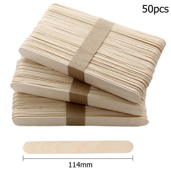 Homemade Food Grade 2 Sizes Silicone Ice Cream Molds Ice lolly Moulds Freezer Ice cream bar Molds Maker With Popsicle Sticks: 50pcs 114mm Sticks