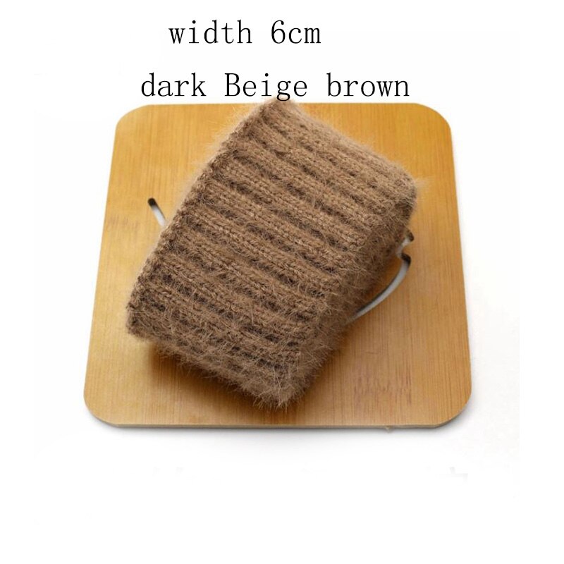 1pcs 6-10cm wide 19 color Thicken cotton Faux velvet ribbed elastic cuff neckline DIY fabric accessories velvet fabric strech: dark beige brown