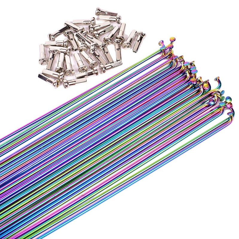 12 Teile/los Fahrrad Sprach Regenbogen Fahrrad Speichen Edelstahl Berg Straße Fahrrad Sprach Draht mit Nippel